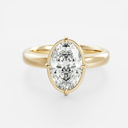Oval: Pronged Bezel Lab Grown Diamond