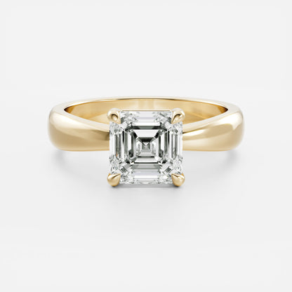 1 CT Asscher: Solitaire Lab Grown Diamond Engagement Ring