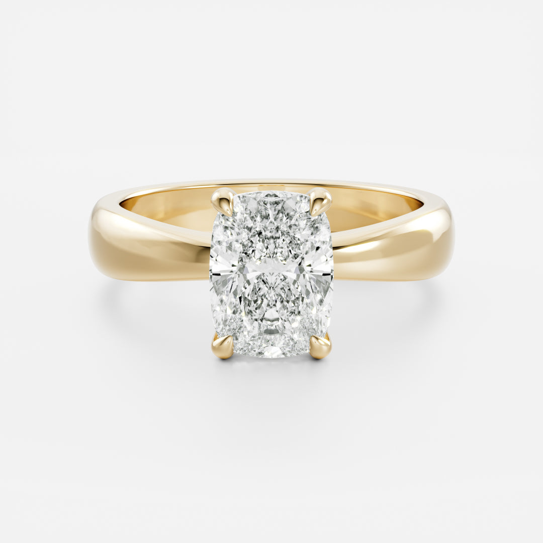1.5 CT Elongated Cushion: Chunky Solitaire Lab Grown Diamond Engagement Ring