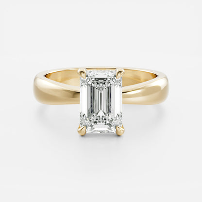 Emerald: Tapered Solitaire Lab Grown Diamond