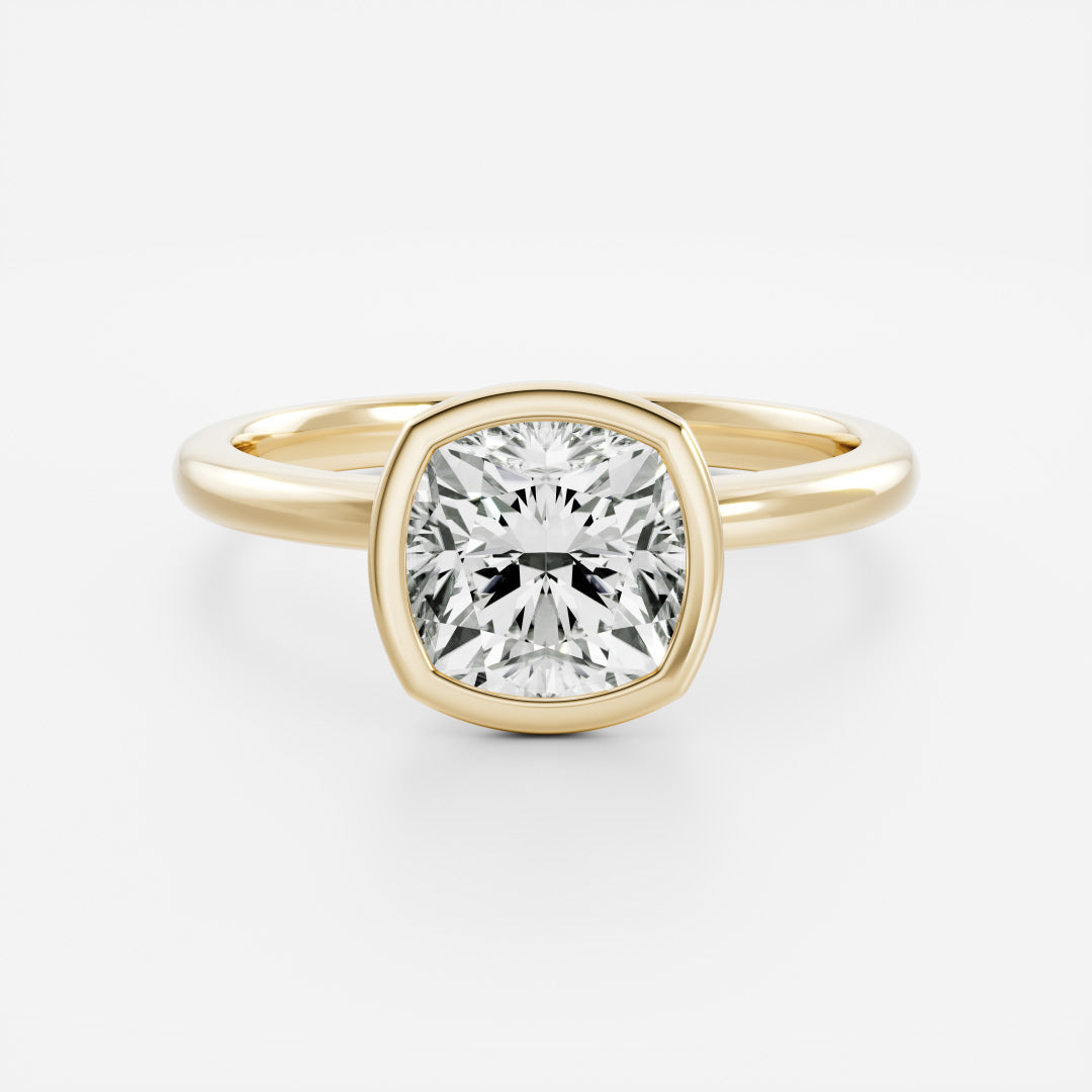 Cushion: Bezel Solitaire Lab Grown Diamond