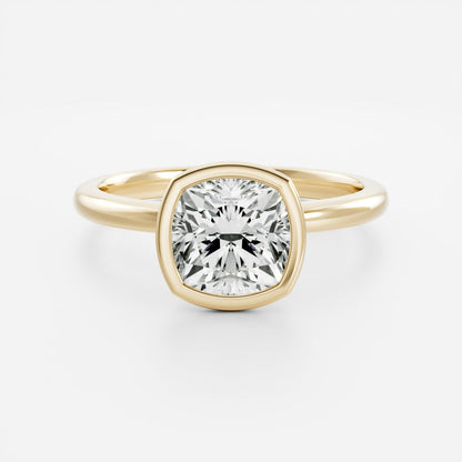 Cushion: Bezel Solitaire Lab Grown Diamond