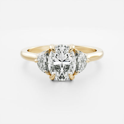 2.5 CT Oval: Three Stone Lab Grown Diamond