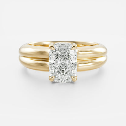 2 CT Elongated Cushion: Pronged Bezel Lab Grown Diamond Engagement Ring