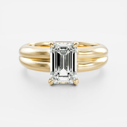 2 CT Emerald: Chunky Solitaire Lab Grown Diamond Engagement Ring