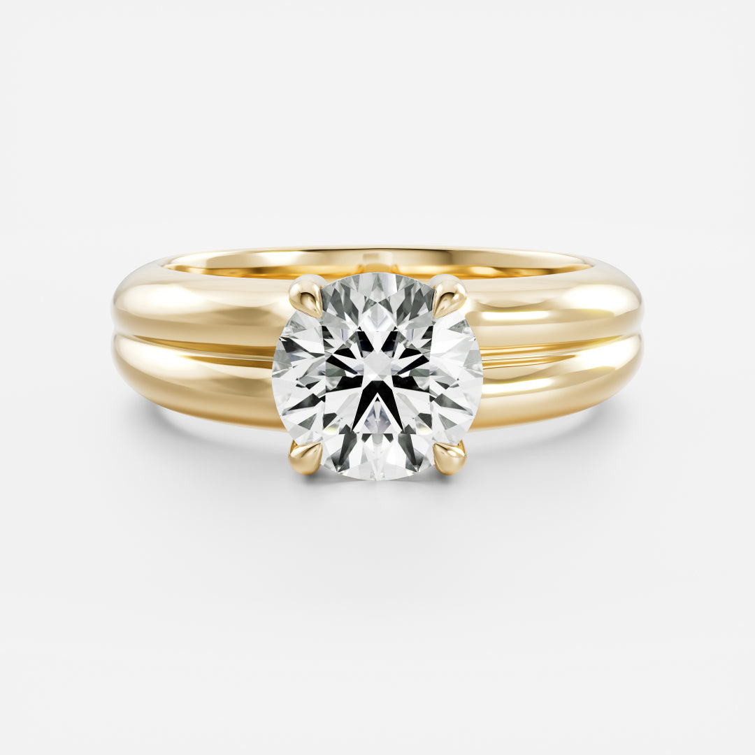 Round: Double Band Solitaire Lab Grown Diamond