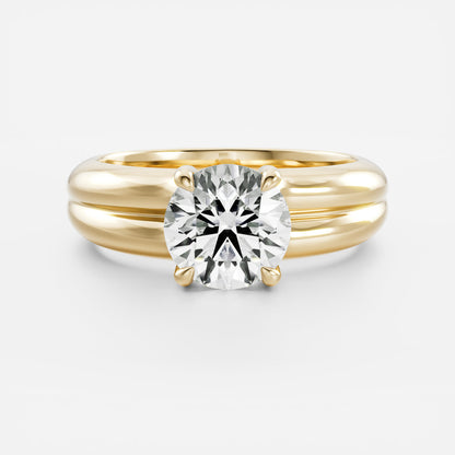 Round: Double Band Solitaire Lab Grown Diamond