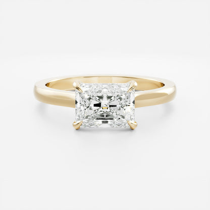 East-West Radiant: Cathedral Solitaire Lab Grown Diamond