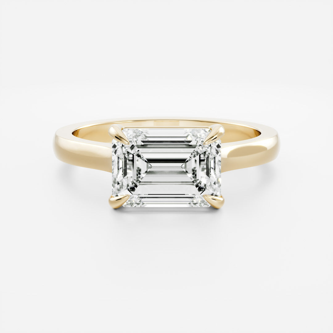 2 CT Emerald: East-West Cathedral Lab Grown Diamond