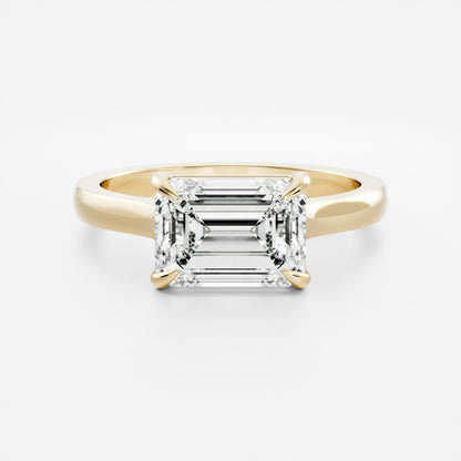 2 CT Emerald: East-West Cathedral Lab Grown Diamond