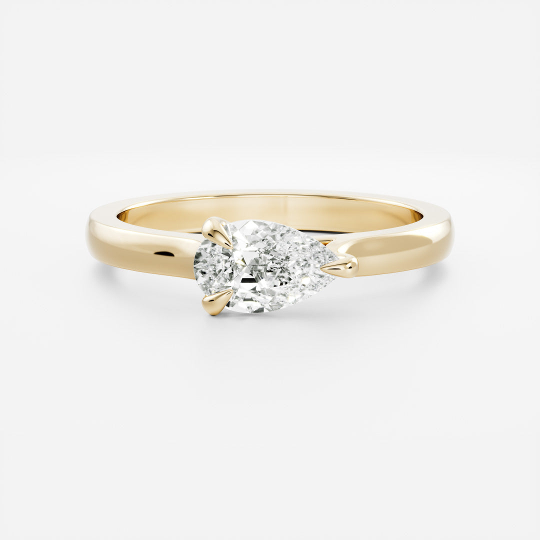 East-West Pear: Cathedral Solitaire Lab Grown Diamond