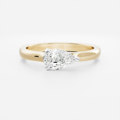 East-West Pear: Cathedral Solitaire Lab Grown Diamond