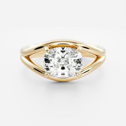 East-West Elongated Cushion: Split Shank Lab Grown Diamond