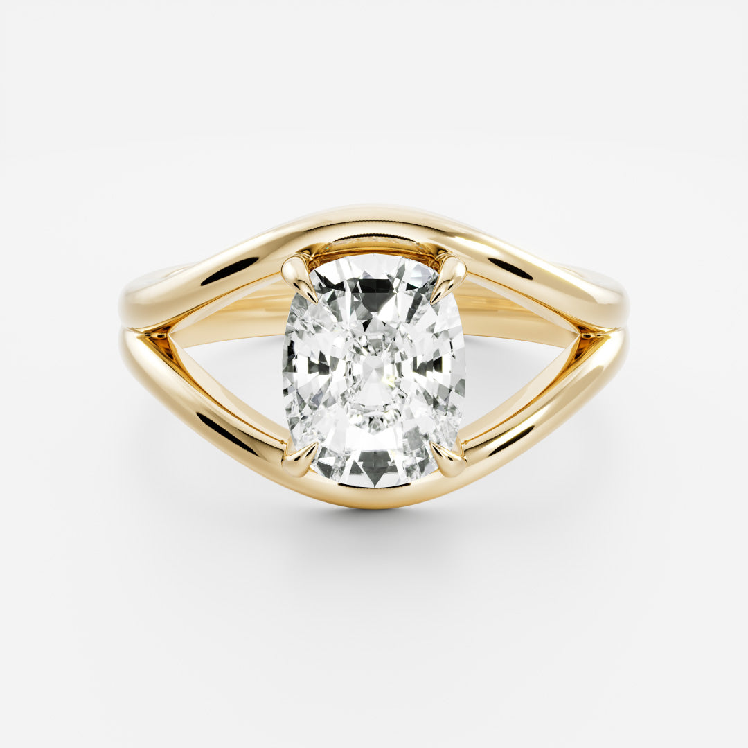2 CT Elongated Cushion: Split Shank Lab Grown Diamond