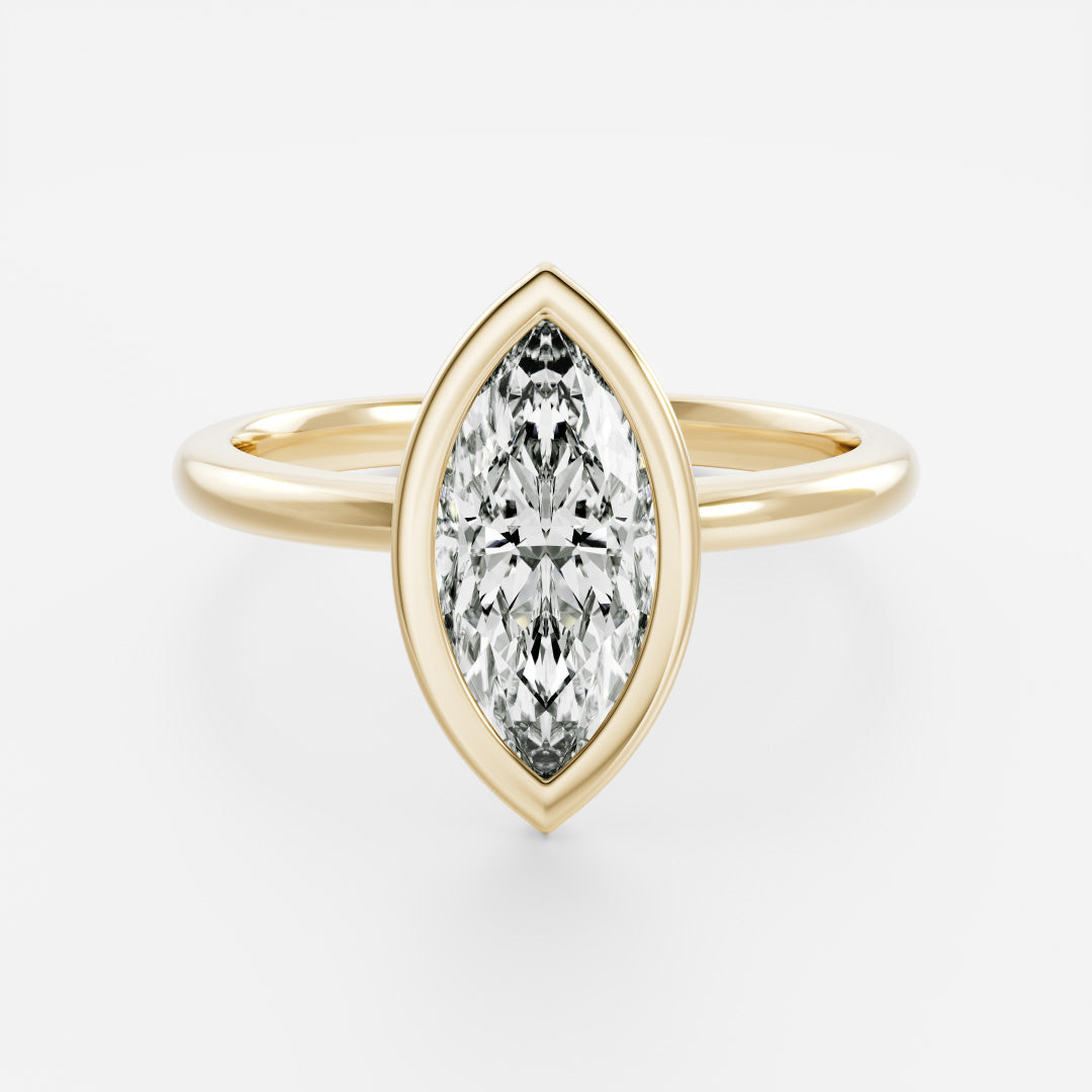 2 CT Marquise: Bezel Lab Grown Diamond Engagement Ring