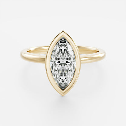 2 CT Marquise: Bezel Lab Grown Diamond Engagement Ring
