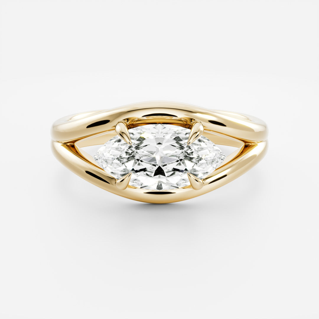 2 CT East-West Marquise: Split Shank Lab Grown Diamond