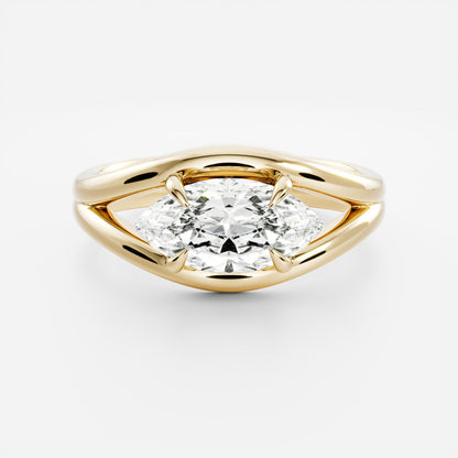 2 CT East-West Marquise: Split Shank Lab Grown Diamond