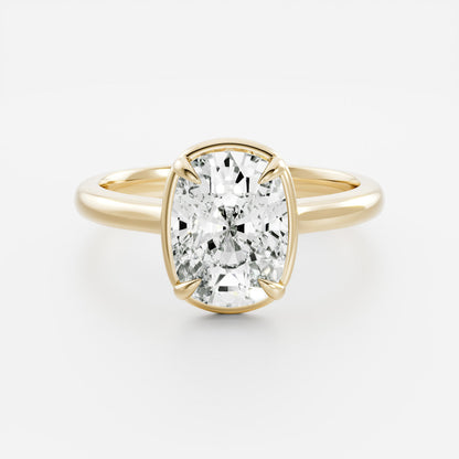 2.5 CT Elongated Cushion: Pronged Bezel Lab Grown Diamond