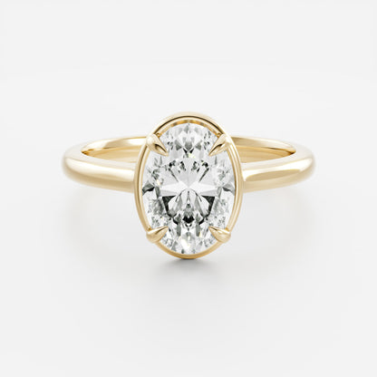 Oval: Pronged Bezel Lab Grown Diamond