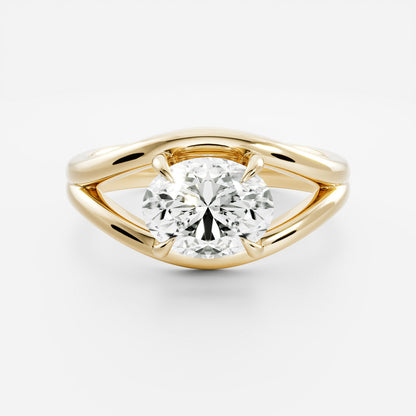 2 CT East-West Oval: Split Shank Lab Grown Diamond