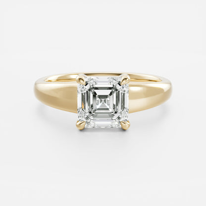 1.5 CT Asscher: Chunky Solitaire Lab Grown Diamond Engagement Ring
