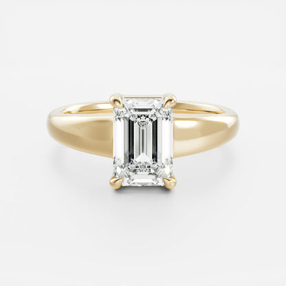 1.5 CT Emerald: Chunky Solitaire Lab Grown Diamond Engagement Ring