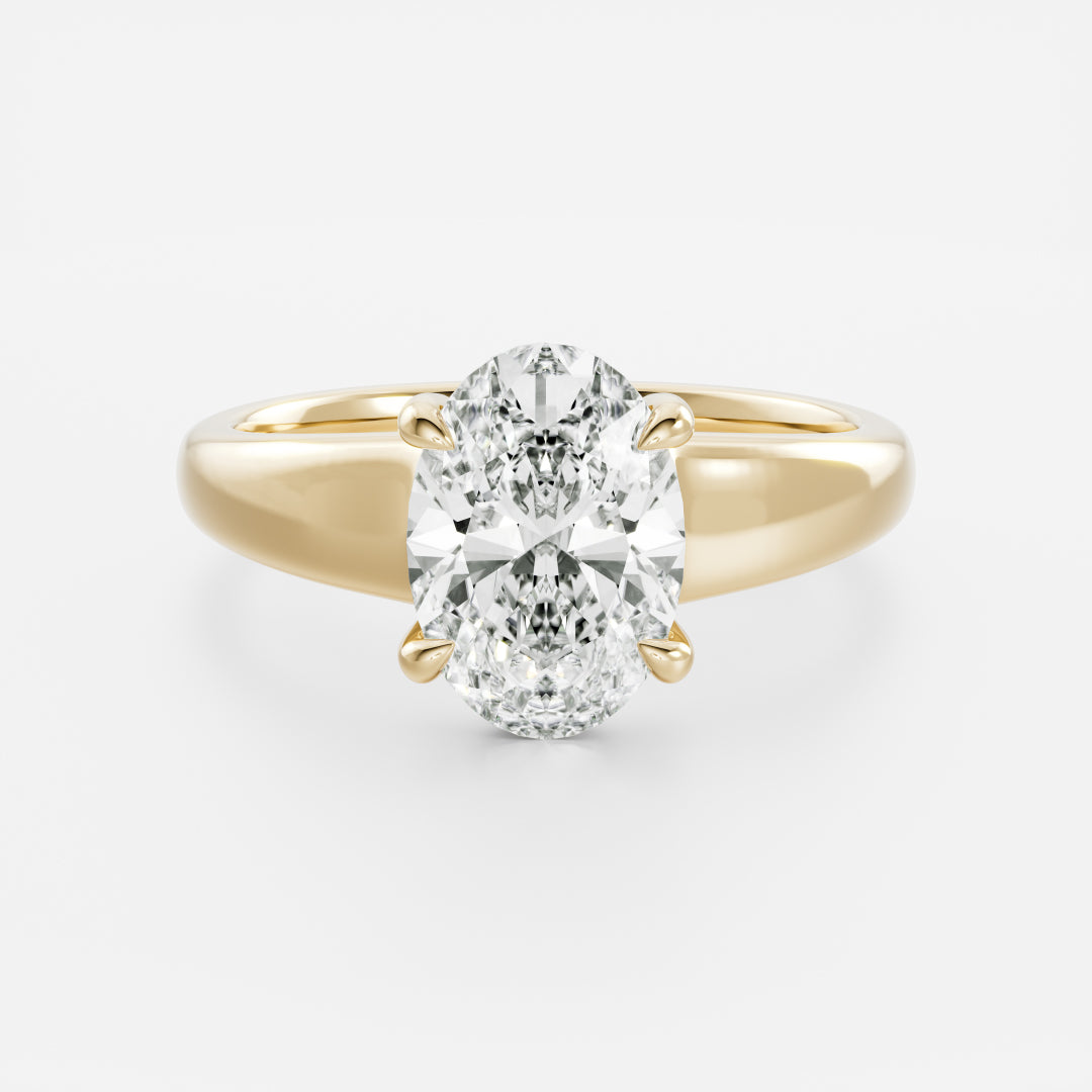 1.5 CT Oval: Chunky Solitaire Lab Grown Diamond Engagement Ring
