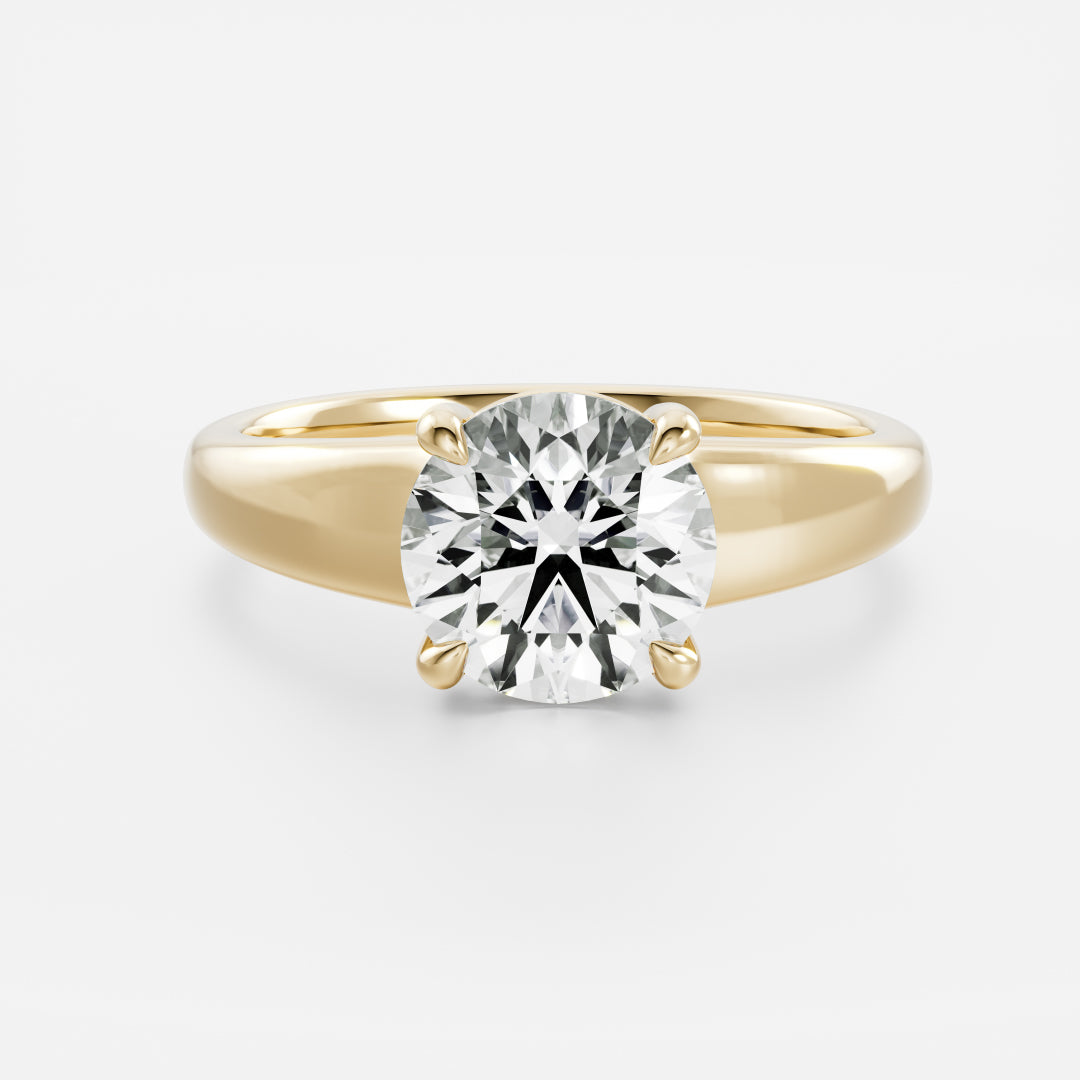 1.5 CT Round : Chunky Solitaire Lab Grown Diamond Engagement Ring