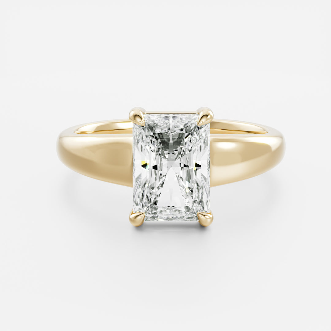 1.5 CT Radiant: Chunky Solitaire Lab Grown Diamond Engagement Ring