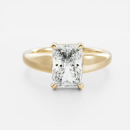 1.5 CT Radiant: Chunky Solitaire Lab Grown Diamond Engagement Ring