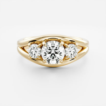 2.0 CT Round Split Shank Lab Grown Diamond Engagement Ring