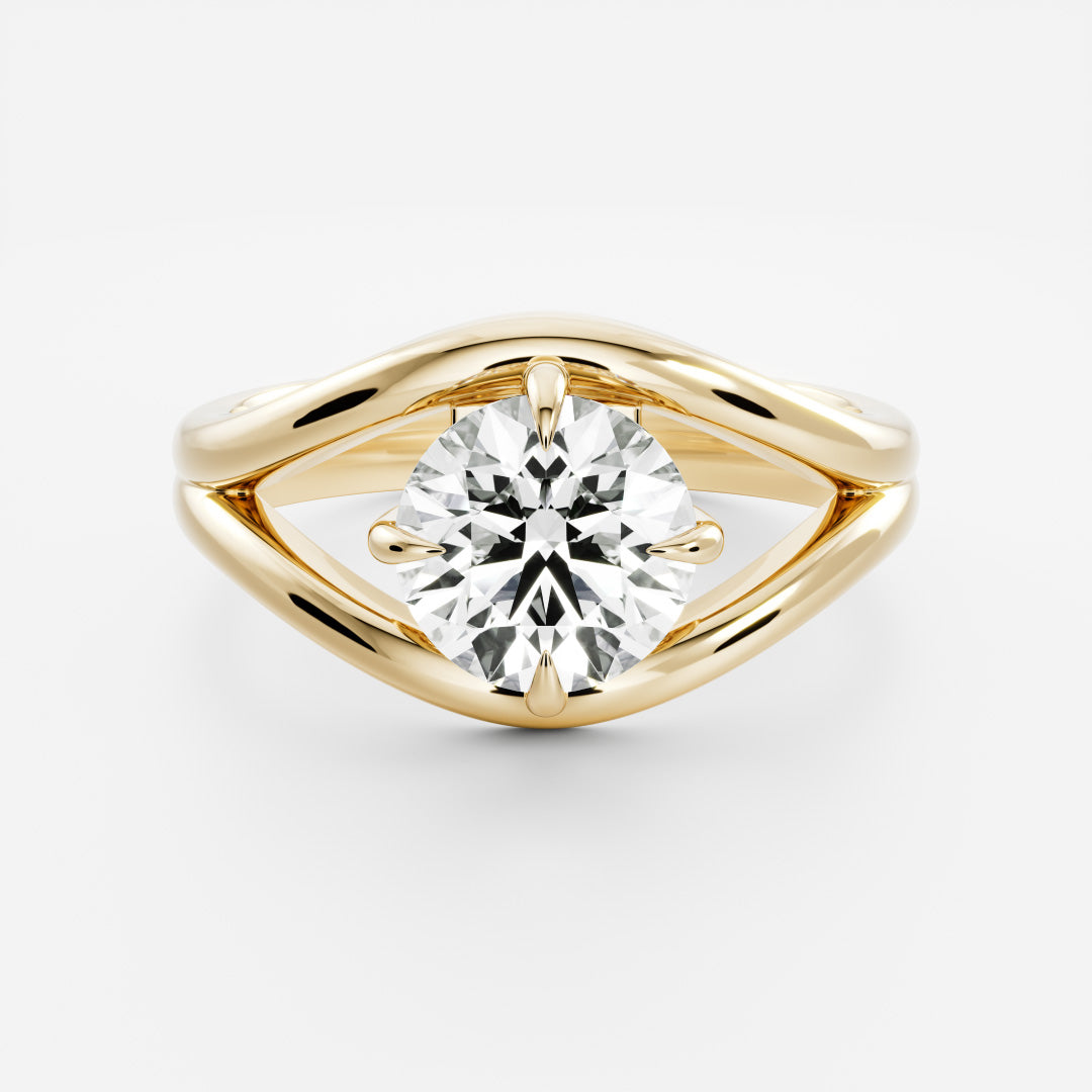 East-West Round: Split Shank Lab Grown Diamond
