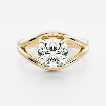 2 CT Cushion: Split Shank Lab Grown Diamond