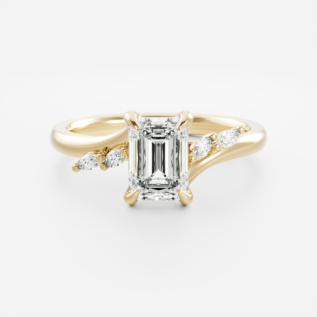 Emerald: Pave Lab Grown Diamond