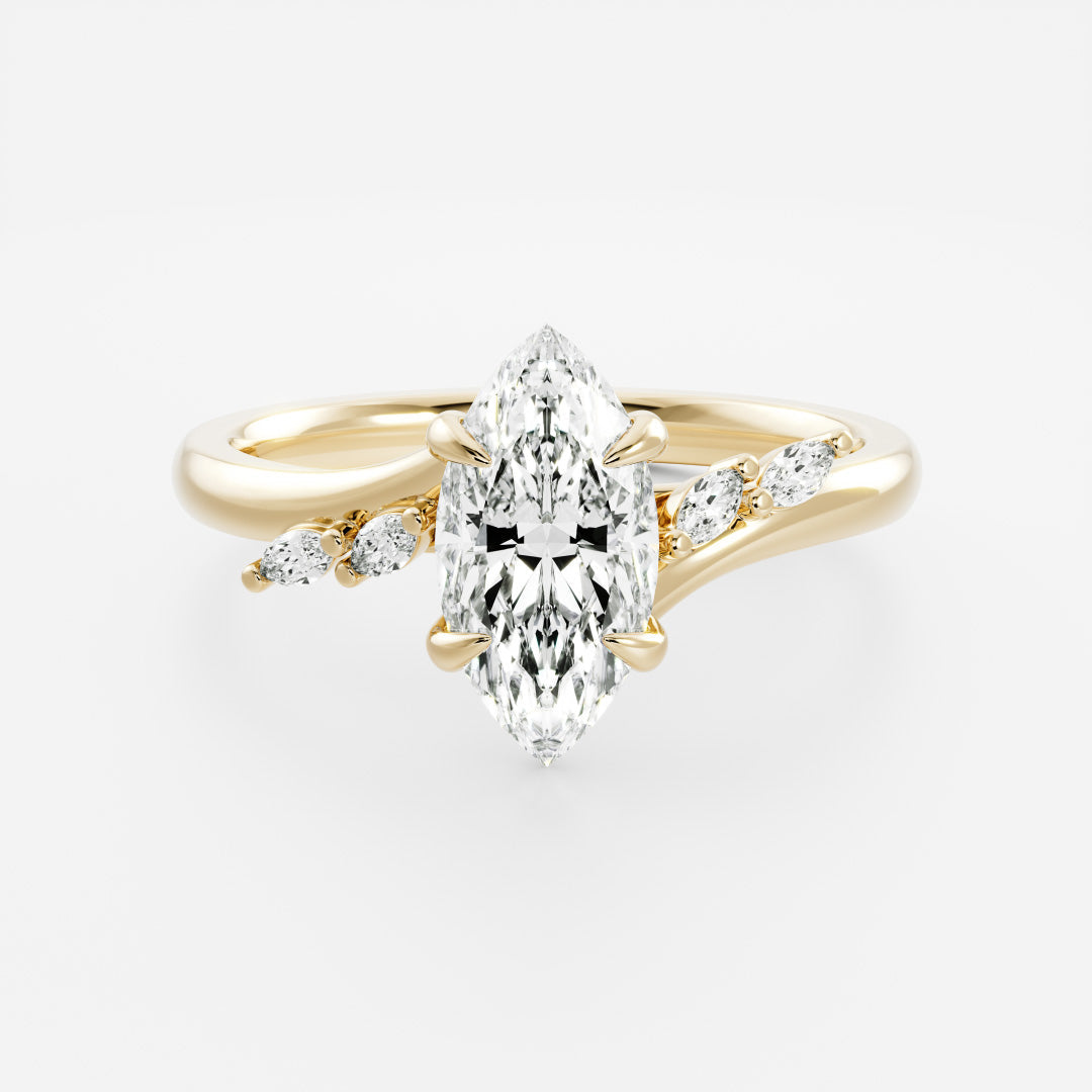 Marquise: Pave Lab Grown Diamond Engagement Ring