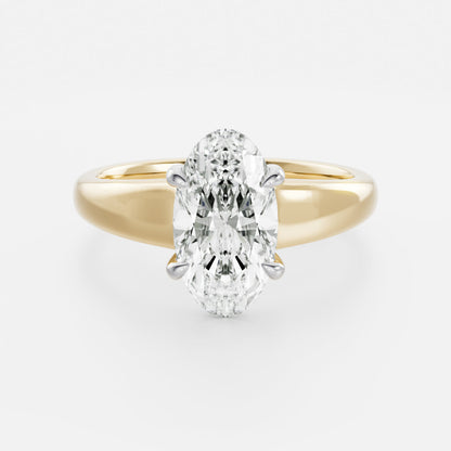 2.5 CT Moval: Chunky Solitaire Lab Grown Diamond Engagement Ring