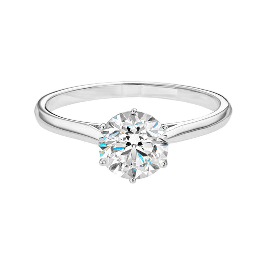 1.0 CT Round Shaped Moissanite Solitaire Engagement Ring