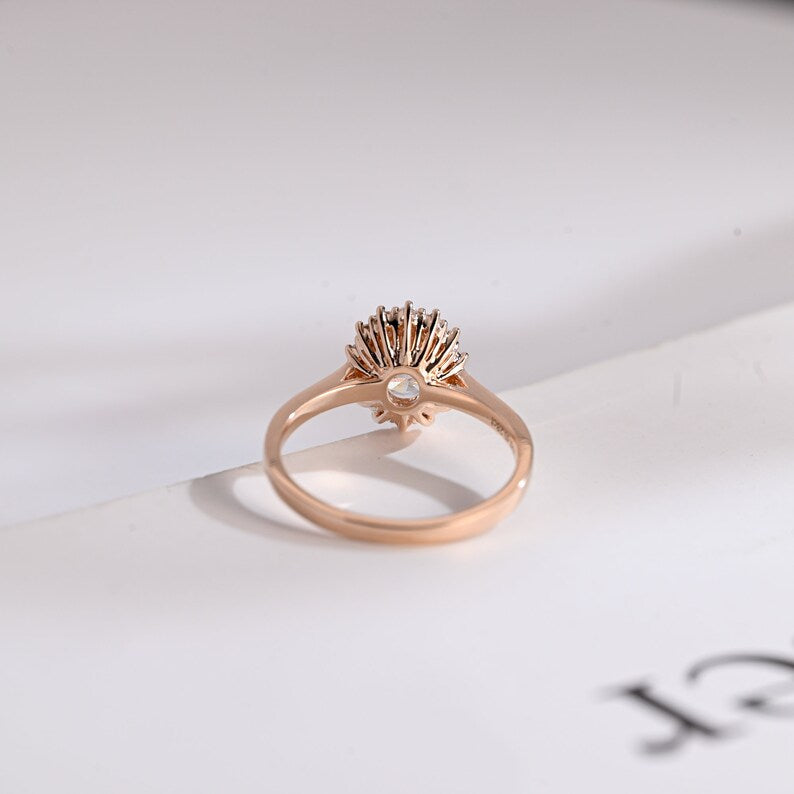 Stunning 1.0 - 2.0 CT Oval Moissanite Engagement Ring with Halo Design 10