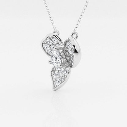 0.96 TCW Round Shape Moissanite Flower Necklace