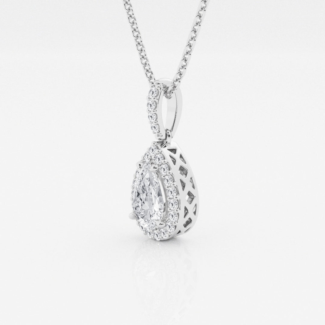 0.75 TCW Round & Pear Shape Moissanite Drop Necklace