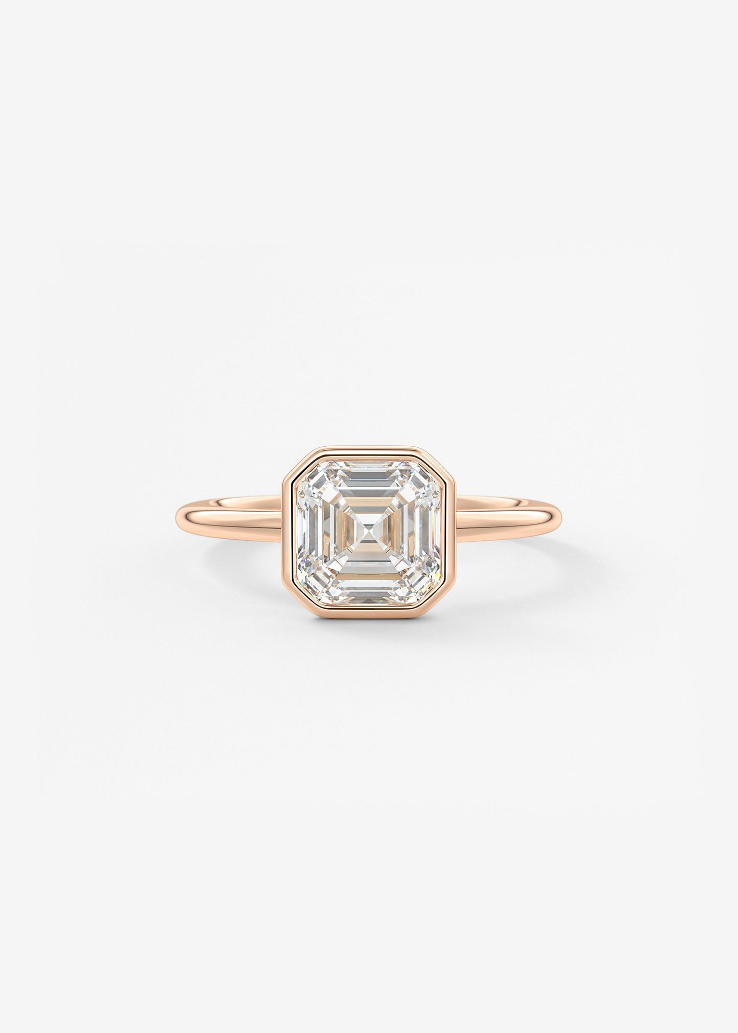 Asscher Bezel Lab Grown Diamond Engagement Ring