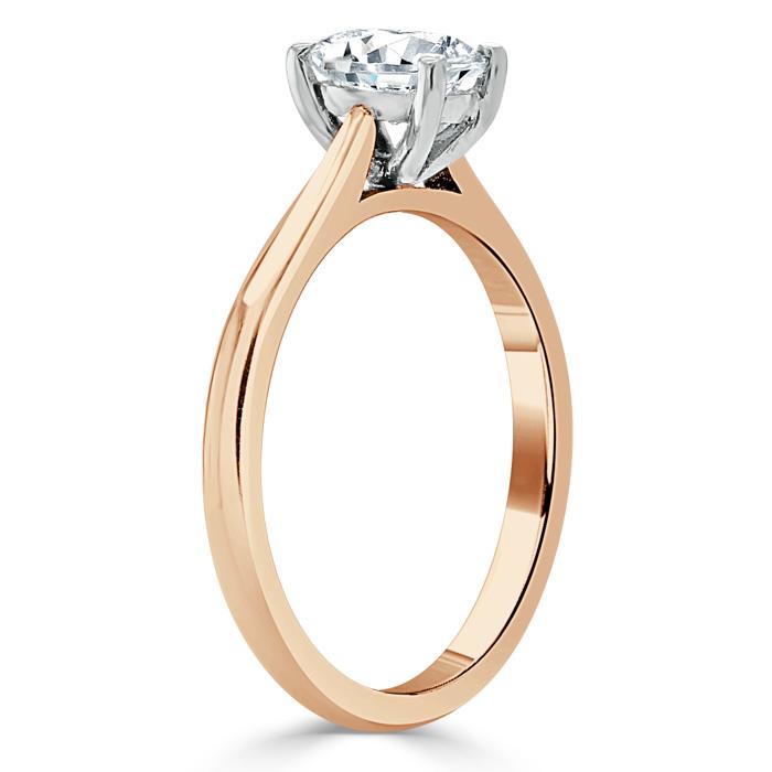 0.75 CT Oval Cut Solitaire Moissanite Engagement Ring