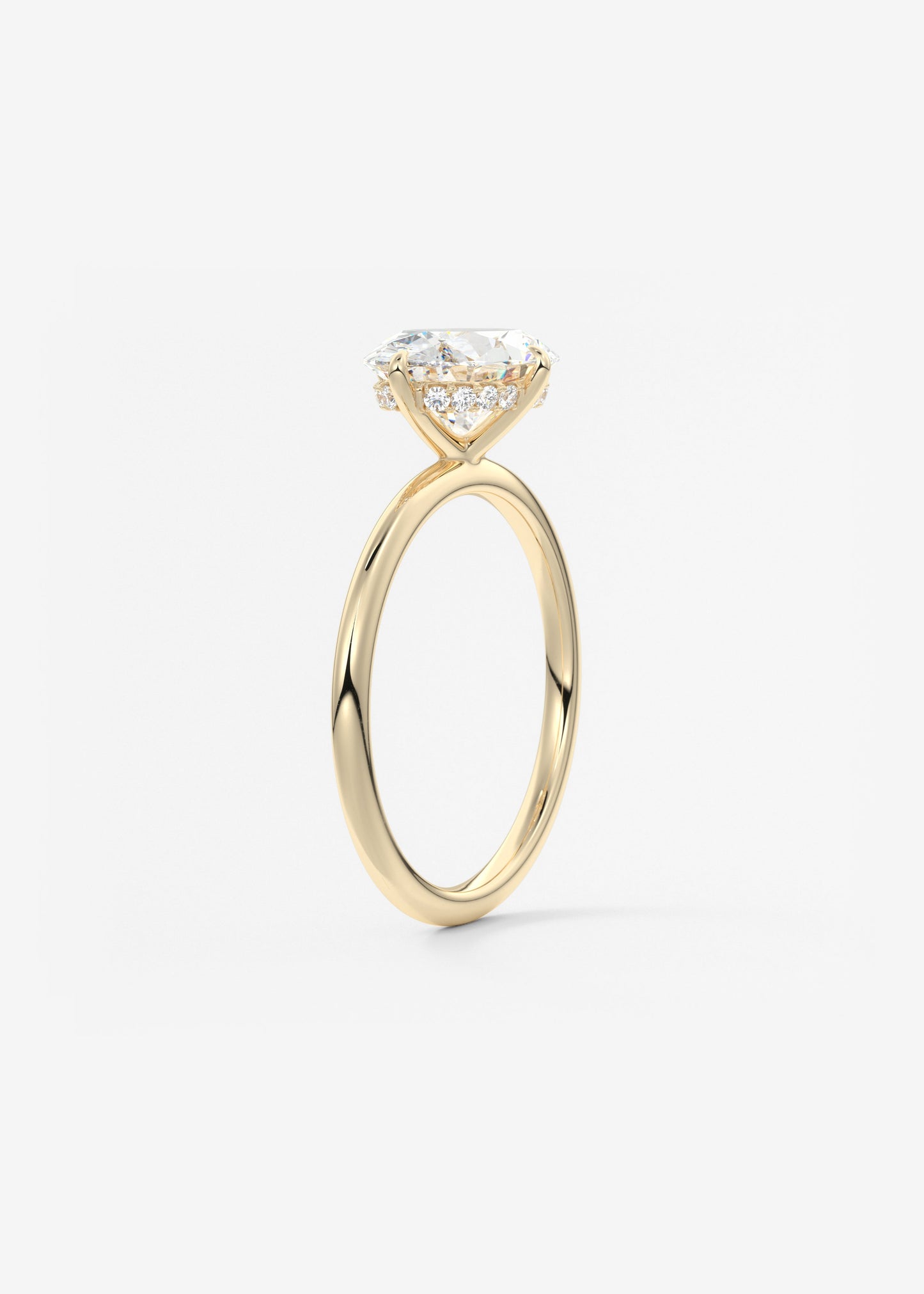 Oval East West Solitaire Lab Grown Diamond Engagement Ring