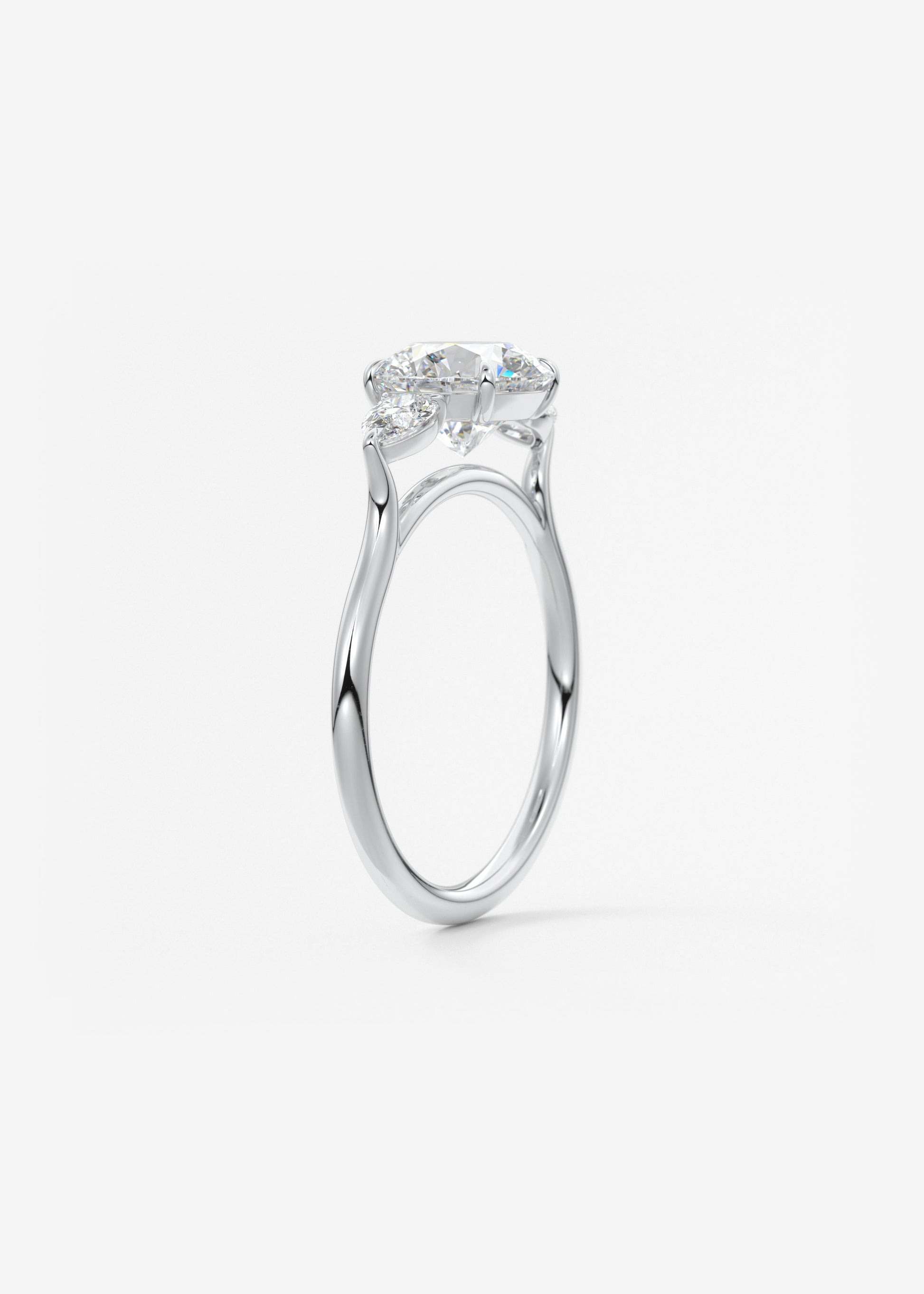 Round Three Stone Lab Grown Diamond Engagement Ring