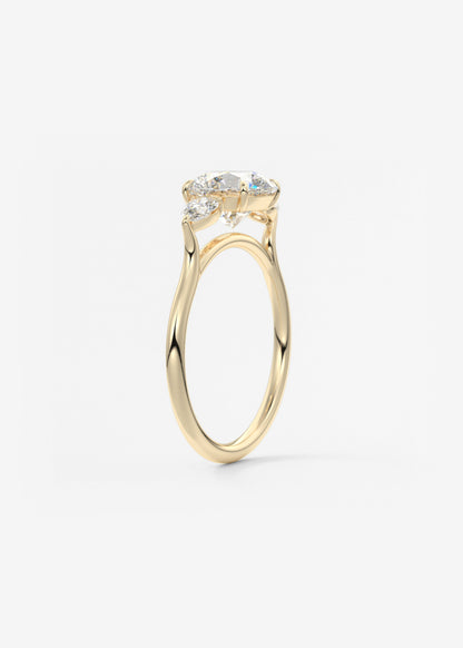 Round Three Stone Lab Grown Diamond Engagement Ring