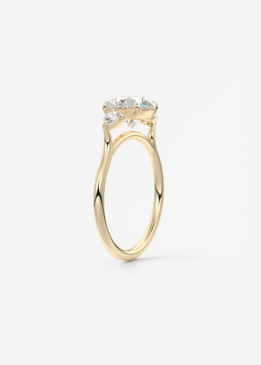 Round Three Stone Lab Grown Diamond Engagement Ring