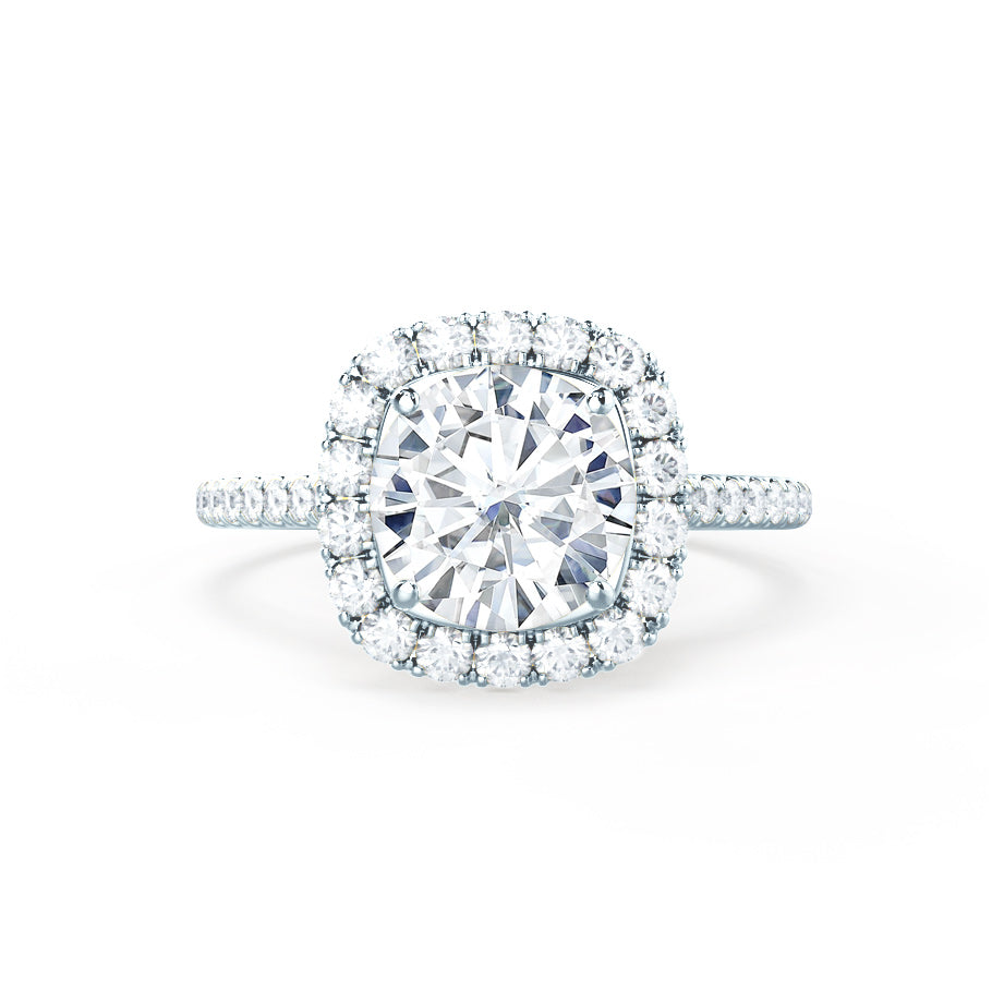 1.0 CT Round Shaped Halo Style Moissanite Engagement Ring