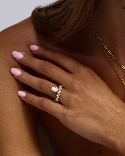 1.26 CT Oval Lab Grown Diamond Engagement Ring