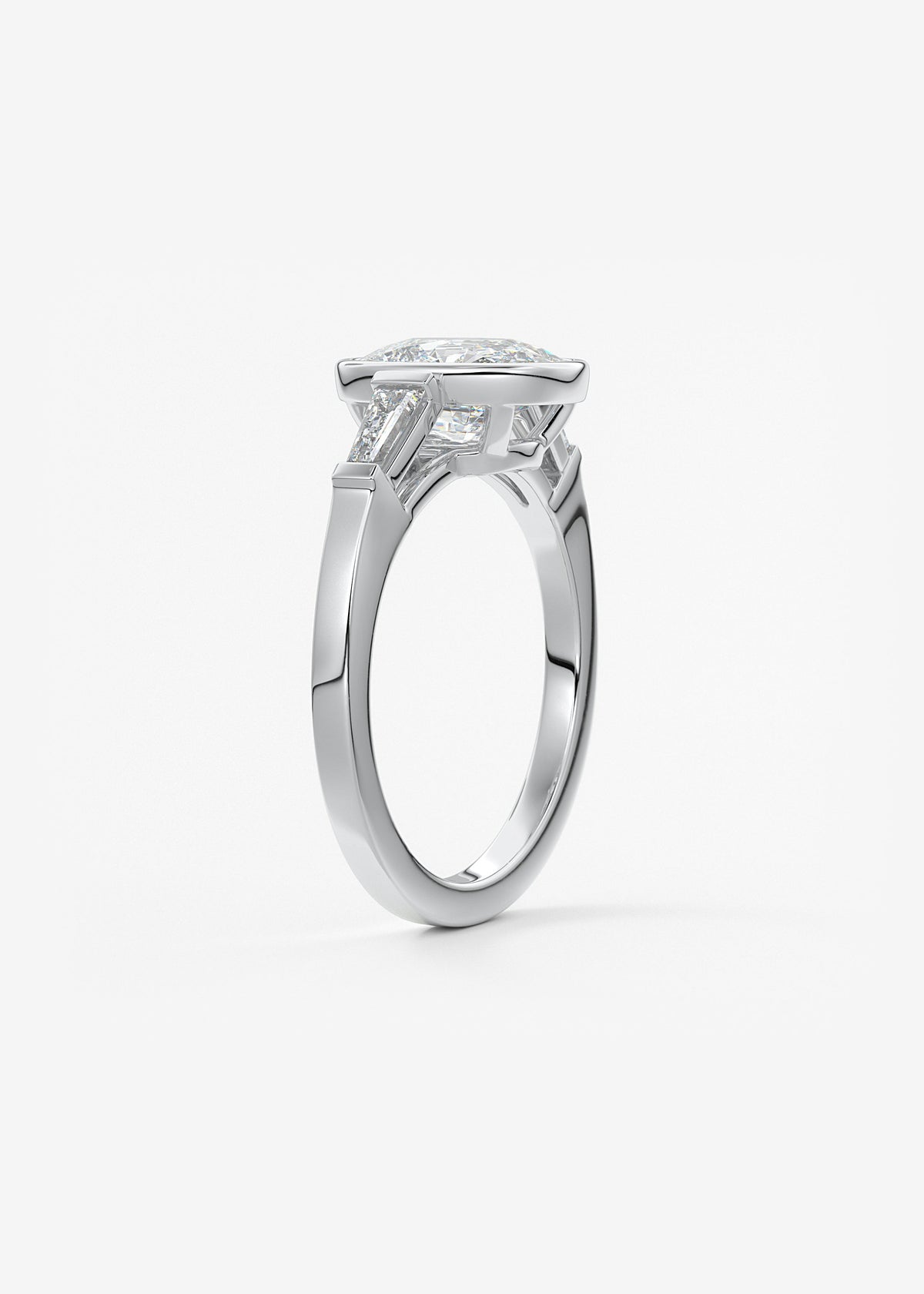 Cushion Three Stones Lab Grown Diamond Engagement Ring